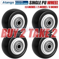 4pcs Casters Single Heavy Duty Caster Wheel Pu Wheel 1.5 Inch 2 Inch 3 Inch Trolley Wheel