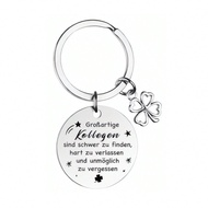 1pc Unisex Inspirational "Work Hard" Stainless Steel Keychain, For Friends And Colleagues Christmas