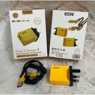 PD 65W 4 IN 1 Charger Mecha Wayar Super Fast Charging 4-in-1 Cable Fast ChargeProduct name: 4-in-1 F