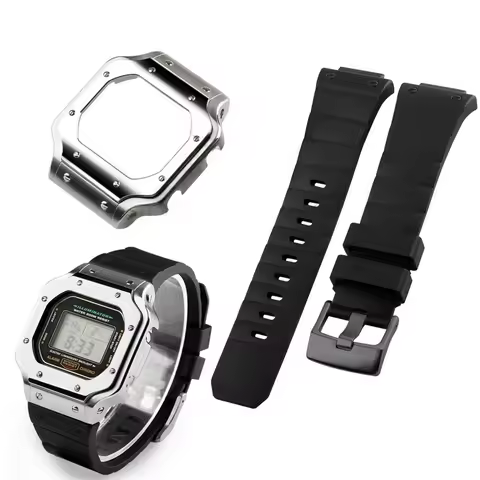 FKM fluoro rubber watch strap Fashion Modified Santos Style CASE For Casio G-SHOCK DW-5600 DW5600 GW