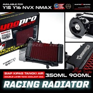Racing Radiator Dynopro Y16 Y16ZR NVX NMAX Double Layer 900ML 350ML Twin Fan Tank Coolant CNC Siap K