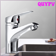 อ่างน้ำร้อนและเย็นก็อกน้ำก้านโยกจาก QUYPV โฟมล้างหน้าทนทานและทนทานก๊อกน้ำติดโต๊ะแบบผสมก๊อกน้ำโครเมี่ยม APITV