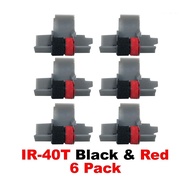 【HOT】6 Pack IR-40T Black and Red Calculator Ink Rollers IR40T For