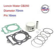 CB250 LONCIN ZONGSHEN  250 250cc water cooled engine piston Gasket sets 70mm 16mm  bore dirt bike atv quad