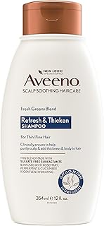 Aveeno, Fresh Greens Blend Sulfate-Free Shampoo with Rosemary, Peppermint & Cucumber to Thicken & No