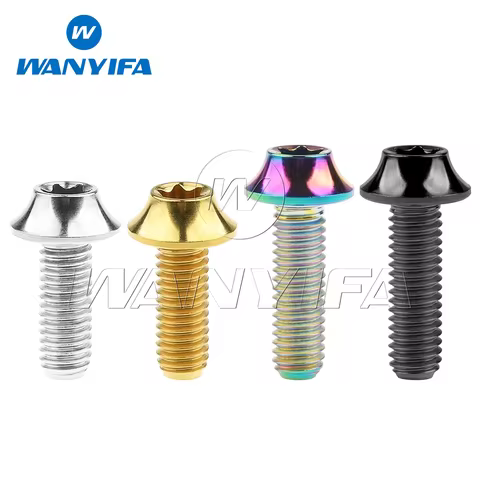 Wanyifa Titanium Bolt M5/M6x16/20mm Button Torx Head Bolt Screw for Bicycle Motorcycle Part Accessor