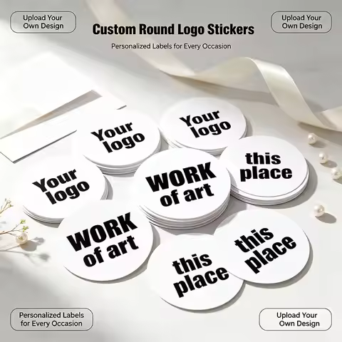 Custom Logo Text Round Stickers Personalized Business Brand Name Gift Box Envelope Sealing Custom Br