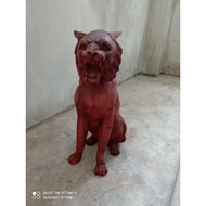 Wooden King tiger Statue