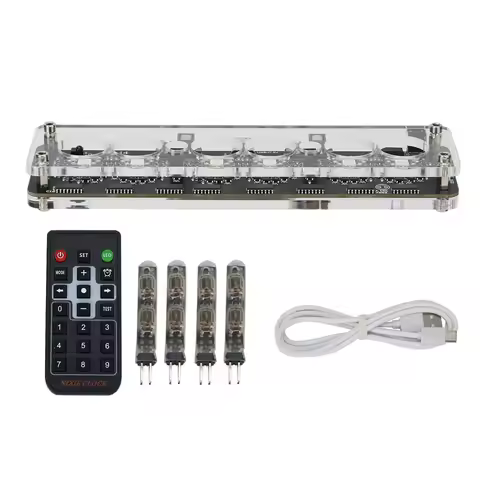 6-bit IN14 Glow Tube Clock Module Nixie Clock Audio Accessories Diy USB 5V With Backlight clock digi