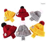 【CH*】 Pet Hat Ear Holes Pet Knit Headwears Warm Knitting Hat Windproof Pet Hat