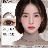 [0.00 s/d -6.00]  UYAAI softlens 14.5MM Minus  Mata Korea seri Snow Ball Sepasang LENSA KONTAK  6Bul