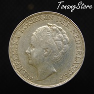 Uang Kuno Koin Perak Belanda 1 Gulden Wilhelmina 1943D Denver -221