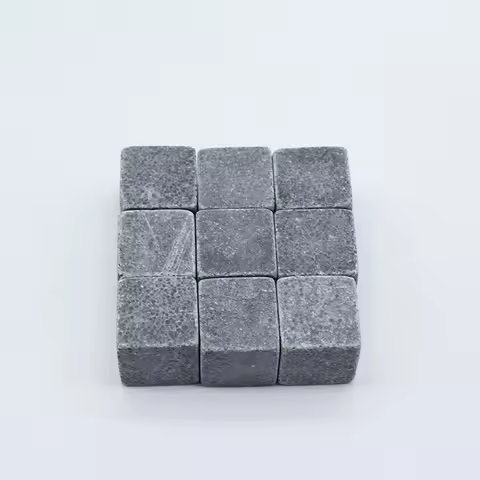9PCS Natural Granite Whiskey Stones Sipping Ice Cube Whisky Stone Wine Rocks Cooler Wedding Gift Fav