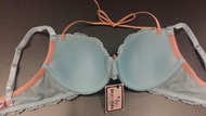 包平郵 (BBC-097) 女裝胸圍 淺藍色掛頸 薄款 有鋼圈 三掛兩扣 Woman Baby Blue Basic bra with underwire Stock ( with label ) 3