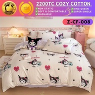 G9 Cartoon Bedsheet 4IN1 NOT INCLUDED COMFORTER 2200Tc Cozy Cotton Bedsheet Cadar King Queen