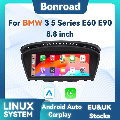 Bonroad 8.8'' Multimedia Screen CarPlay Android Auto GPS Navigation For BMW 5/ 3 Series E60 E61 E62 