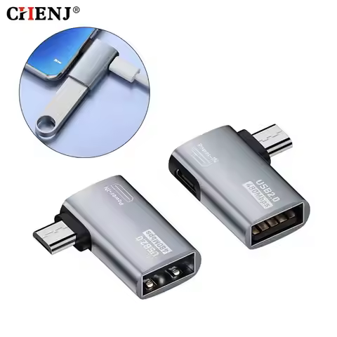 OTG Cable Adapter 90 Degree Micro USB OTG Adapter For Fire Stick TV Micro USB To USB OTG With Power 