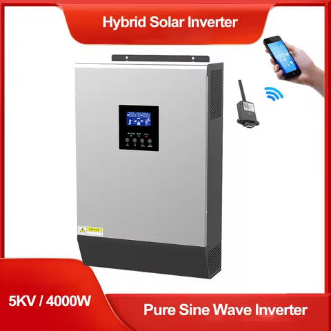 Hybrid Solar Inverter 48V 5KV 4000W Pure Sine Wave Inverter 220V Off Grid Inverter Build In 50A PWM 