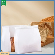 canaan|  Bakery Storage Solution Gifting Food Packaging 50pcs Food-grade Kraft Paper Bread Bags with Clear Window for Bakery Packaging Durable Toast Bag for Fresh Bread Storage
