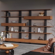 Art Bookcase loft loft Solid Wood Floor-standing Display Whole Display Living Room Multi-Layer Books