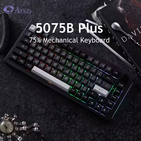 Akko 5075B Plus Mechanical Keyboard 75% Layout Hot Swap Type-C Wired/2.4g & BT 5.0 Wireless RGB Gami