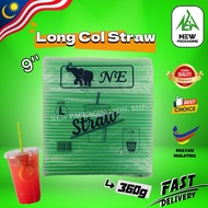 Long Col Straw 9"  (360G) | Straw Minuman Panjang Berwarna untuk Kafe & Parti