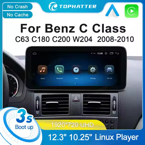 10.25"12.3" Linux Car Radio For Benz W204 C Class C180 C200 C300 CarPlay Android Auto Multimedia Pla