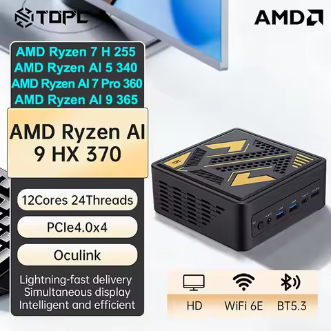 SZBOX AMD Ryzen 7 H 255/AI 5 340/AI 7 Pro 360/AI 9 365/AI 9 HX 370 MINI PC DDR5 M.2 SSD 2.5G Lan WIF