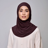 ALHUMAIRA STELLA WITHOUT CHIN STRAP Instant Hijab | Halfmoon with Inner Attached | Rosy Twill Crepe 
