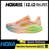 HOKA Bondi 9 Low Cut Running Shoes Unisex Sneakers Orange Green CV8H