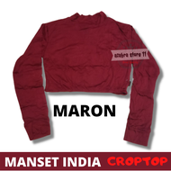 Manset India CropTop Lengan Panjang Wanita Bahan Rayon Super Dalaman Baju Muslimah Manset Cewek Leng