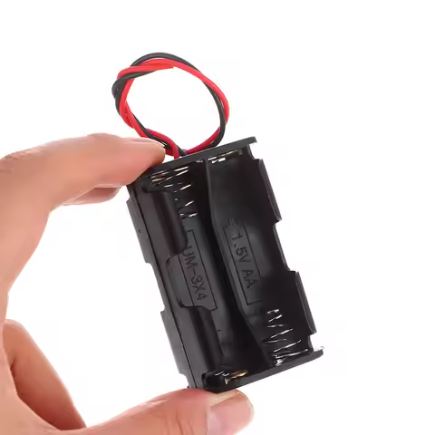 High Quality AA Battery Holder 6V for 4 x AA Batteries Black Plastic Storage Box AA Battery Case Dua