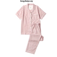 Byford Baju Tidur Lelaki | (1 Pc) Byford Men Woven Cotton Short Sleeve Long Pant Pyjamas Assorted Co