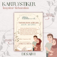 Stickers 4 Month Pregnancy Thanksgiving Card/ 7 Month/ 4 Month Tasyakur/ 7 Month Tasyakur/