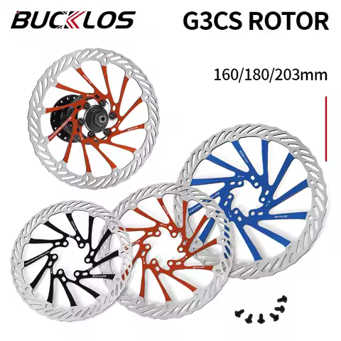BUCKLOS Bicycle Brake Rotor 160mm 180mm 203mm Bike Disc Brake Rotors 180/203 PM IS MTB Rotor Adapter