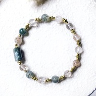 VIIART。 萬物生長。綠龍晶黑金超七黃銅手環