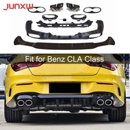 PP Rear Diffuser Bumper Lip Spoiler With Exhaust for Mercedes Benz W118 C118  CLA180 CLA200 CLA250 C