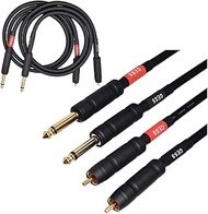 CNCESS CESS-112-3f RCA Plug to 6.35mm 1/4 Inch TR Plug Audio Patch Cable, 12 Gauge Shielded Wire, Sp