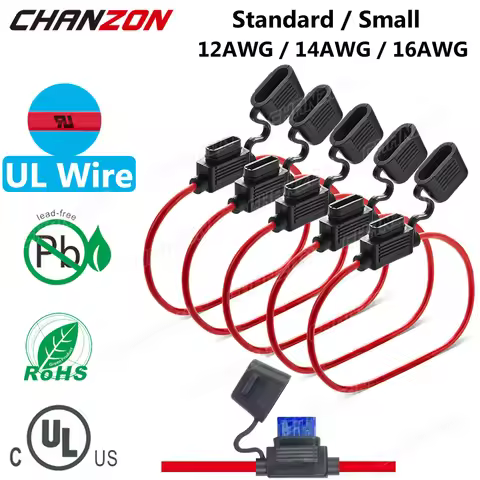 Auto Car Blade Inline ATC ATO Medium ATM Small Fuse Waterproof Holder Block Tap 12 14 16 AWG 20 30 4