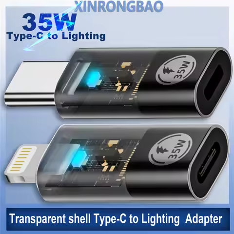 Transparent shell 35w Elough Type C To Lightning Adapter Fast Charging Data For Iphone 15 Charging A