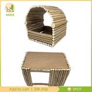 [Ihoce] Wooden Hamster Hideout House, Smalll Animals Hideout Small Animal Hideout Hut Nesting Habitat Nest Cabin for Chinchilla Mouse