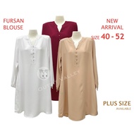 .G'LADYS Fursan Plain Long Blouse (size 40-52) 8022