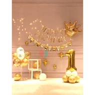 Standing Laser Cut Number Balloon Decoration Package Type 3 Gold (PD149)