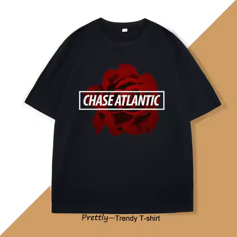 Chase Atlantic Flower T Shirt Cotton Short Sleeve T-shirt for Men Women Tee Clothes Loose Casual Str