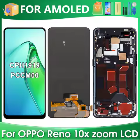 For OPPO Reno 10x zoom For AMOLED Reno10x zoom CPH1919 PCCM00 LCD Display Touch Screen Digitizer Ass