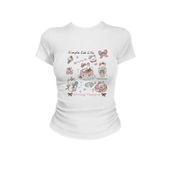 LANCAICAI Girls shirts tops, short sleeves, Korean style, y2k T-shirts 228