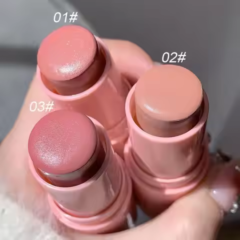 Waterproof Matte Face Blush Stick 3 In 1 Long-lasting Red Tint Cosmetics Cream Contour Blush Makeup 