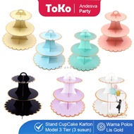 Plain Cake Stand with Gold List / 3 Tier Cupcake Stand / Plain Cupcake Stand / Cupcake Stand