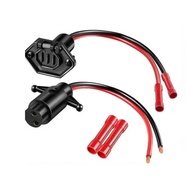 【HRDEAL】 12V 8AWG 2 Wire Waterproof Trolling Motor Plug Connector Socket for Marine Boat