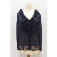 Pleated 3d Floral Cardigan (SIZE XXL)